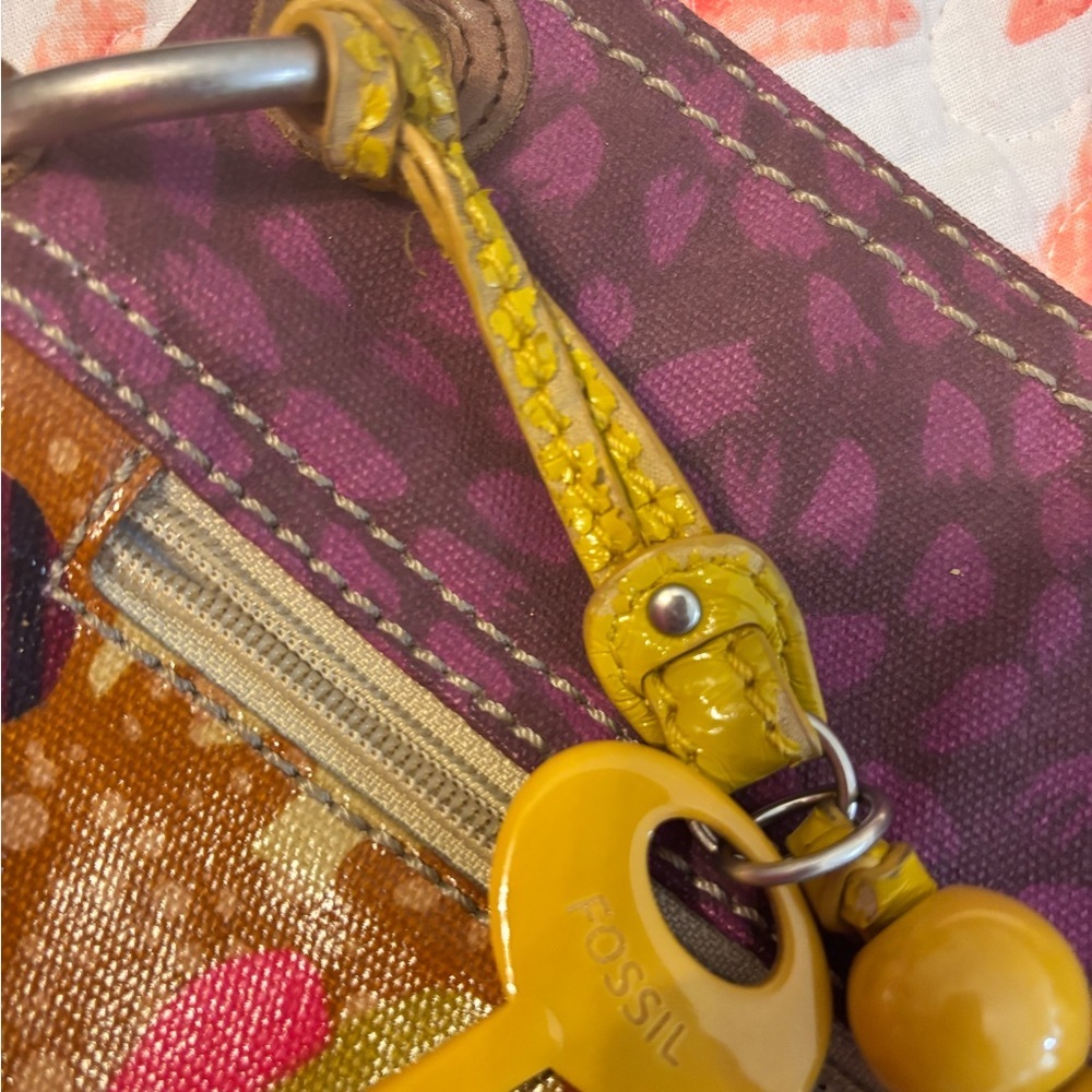 Fossil Multicolor Crossbody Bag with Purple and Brown Accents - Picture 9 of 15